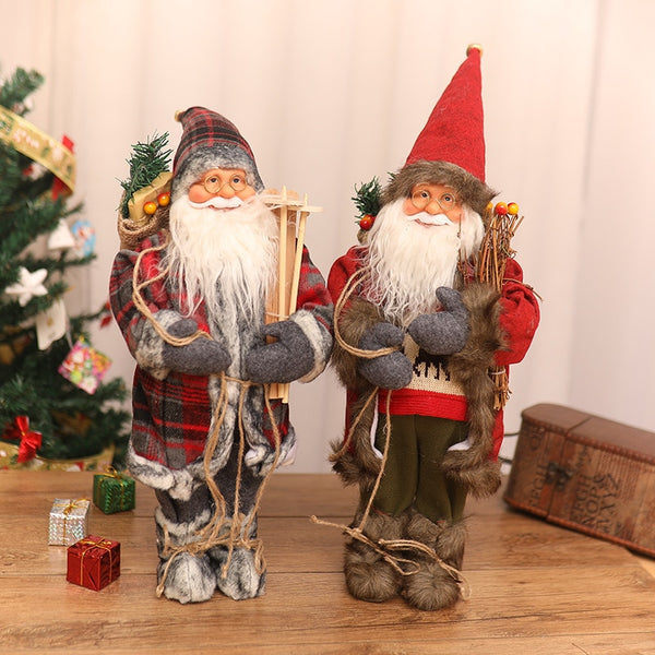 2020 Christmas Decorations High-end Simulation Santa Claus Figurine Decoration Window Scene Desktop Decoration Decoration 45 Cm