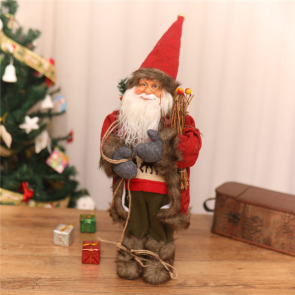 2020 Christmas Decorations High-end Simulation Santa Claus Figurine Decoration Window Scene Desktop Decoration Decoration 45 Cm