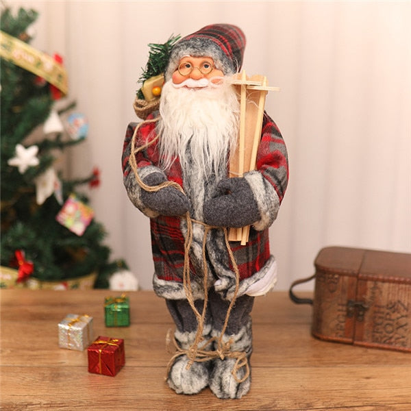 2020 Christmas Decorations High-end Simulation Santa Claus Figurine Decoration Window Scene Desktop Decoration Decoration 45 Cm